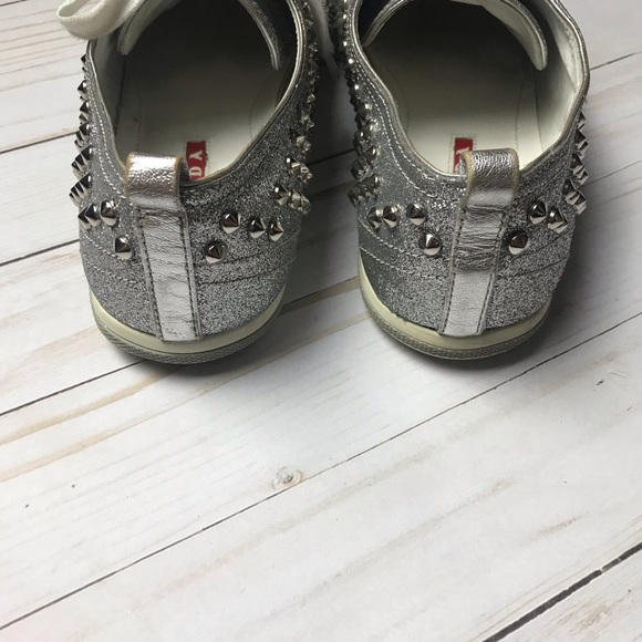 Prada glitter studded sneaker shoe - Picture 5 of 7
